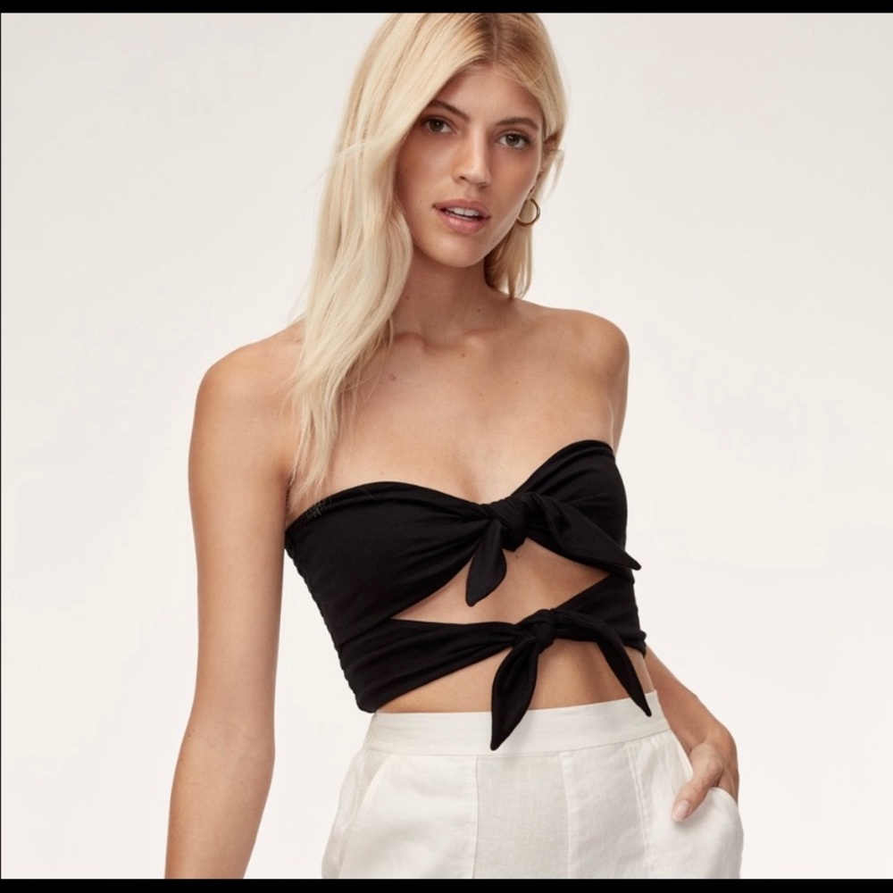 RED Aritzia tied tube top